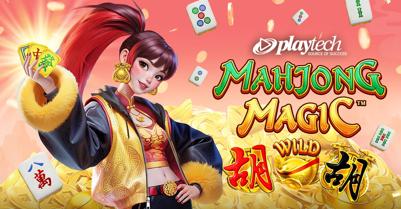 Mahjong Magic dari Playtech, mahjong slot bertema Asia dengan simbol Wild, Scatter, dan mekanisme cascading reels modern.
